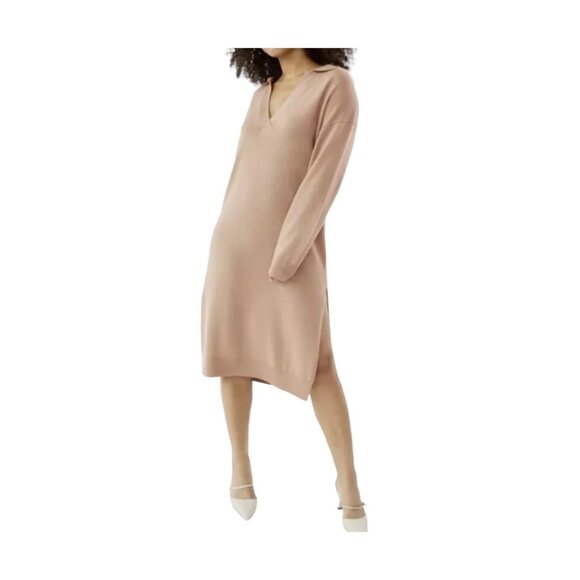Wilfred Aritzia Shayda 100% Merino Wool Sweater Dress Beige Size XXS Neutral - Picture 1 of 12